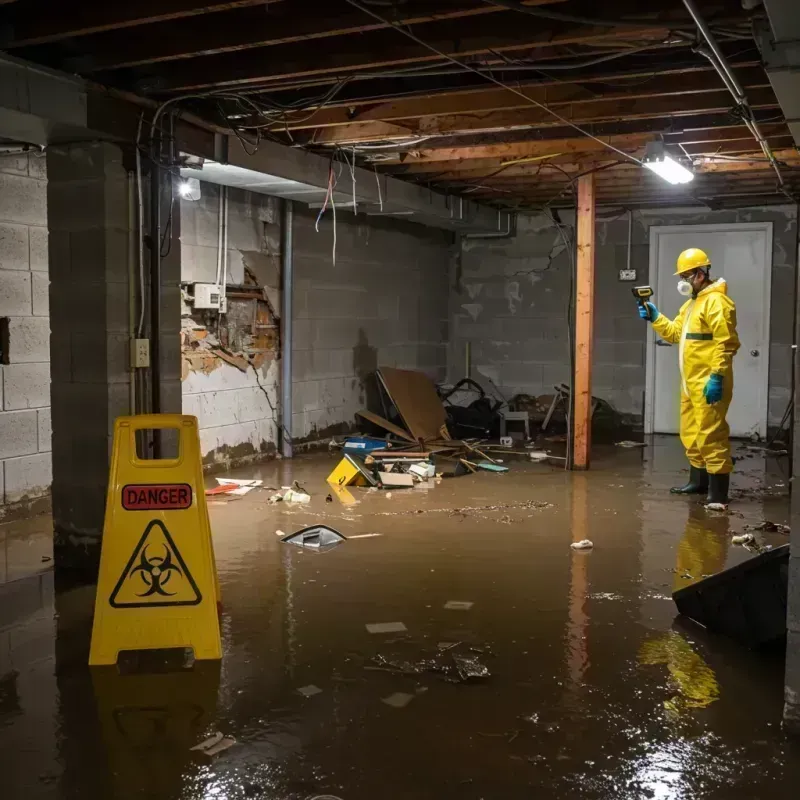 Flooded Basement Electrical Hazard in Marquette Heights, IL Property